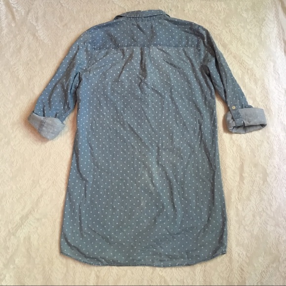 Loft oversized polka dot chambray shirt dress - Picture 7 of 8